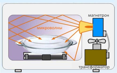 Как разогревается еда в микроволновке?
