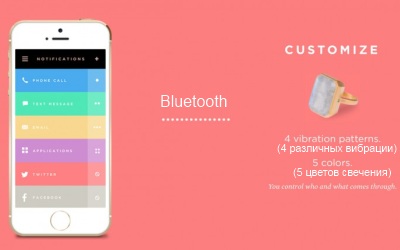 Ringly связывается со смартфоном по каналу Bluetooth